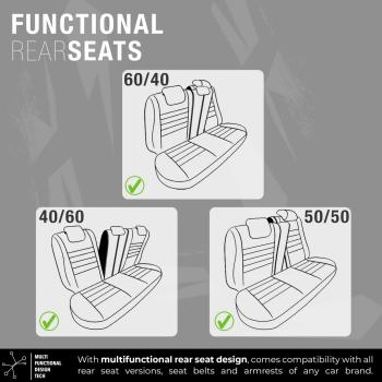 Auto Sitzbezug Set Universal Vorne und Hinten Komfortabel Komplett Set